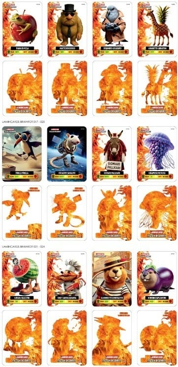 Kartela koleksioni Pulio Brainrot Laminacard 1180596, 5 karta për sashe, display 24 sashe
