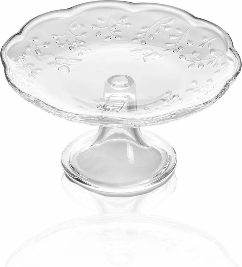 Pjatë për servirje ëmbëlsirash Hermia, qelq transparent, CAM0500