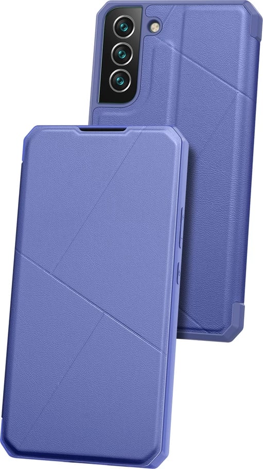 Mbështjellës Dux Ducis Skin X për Samsung Galaxy S22+, me xhep kartelash, me qëndrim, Blu