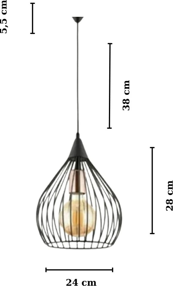 Llambë tavani Opviq, LB046x2, metal i zi