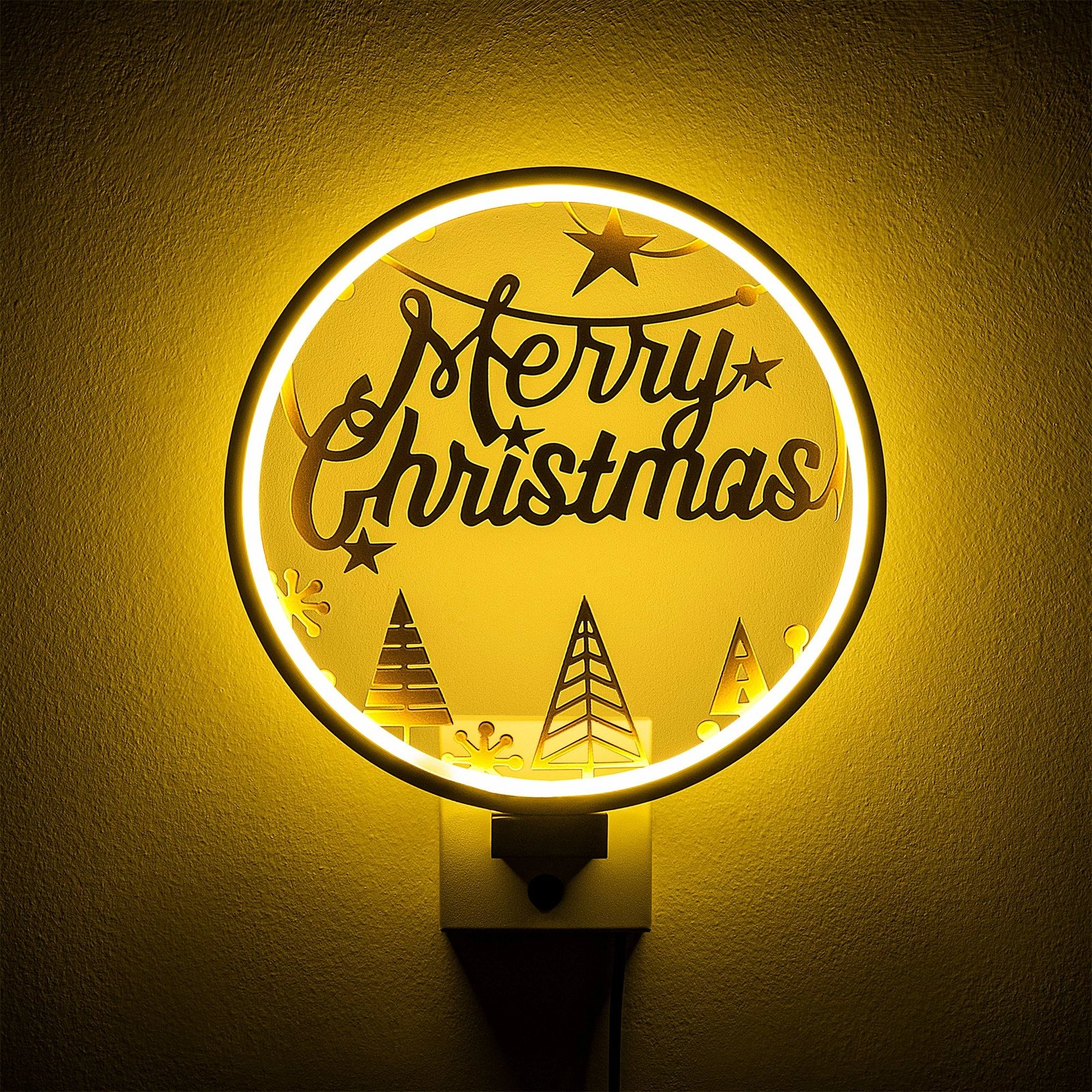 Llambë muri dekorative, ngjyrë e bardhë dhe ari, XMAS28