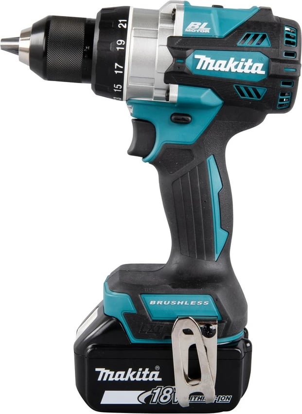 Makineri shpimi Makita DDF486RTJ, 18V, 2 shpejtësi, pistol grip, zi/blu