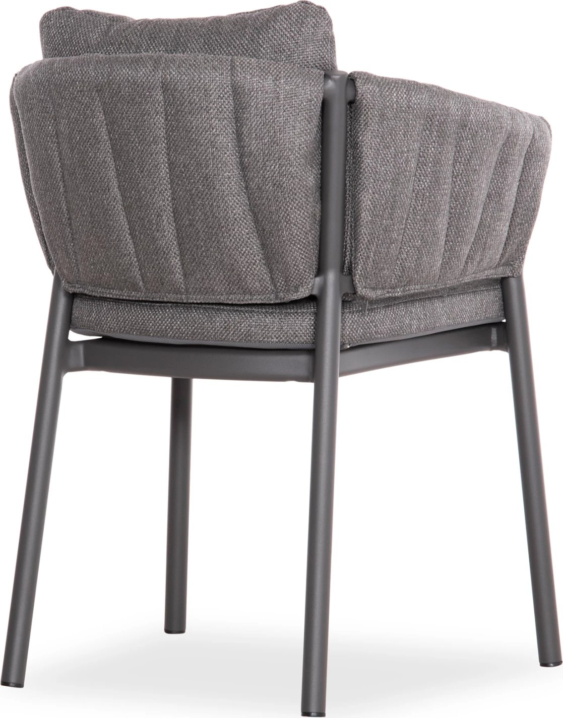 Karrige ngrënieje SHANKS, alumin, material OLEFIN, ngjyrë gri e errët, 62x60x75-80cm