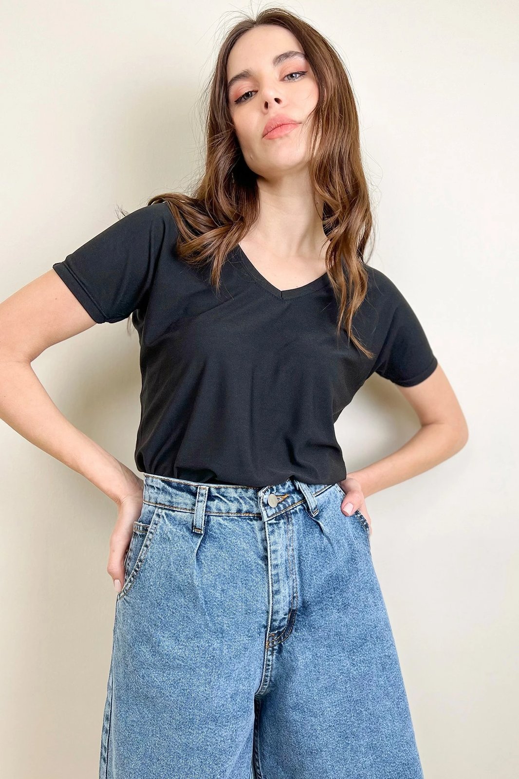 Bluzë e zezë për gra, Jumeon, Dfl230091