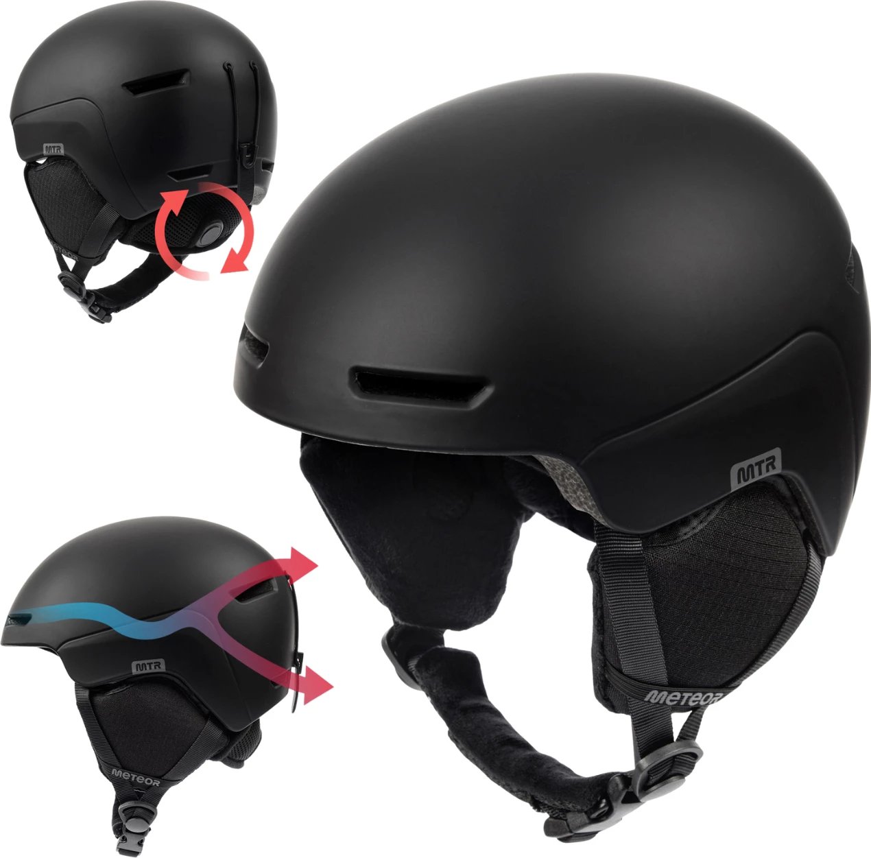 Helmetë skijimi Meteor unisex, e zezë