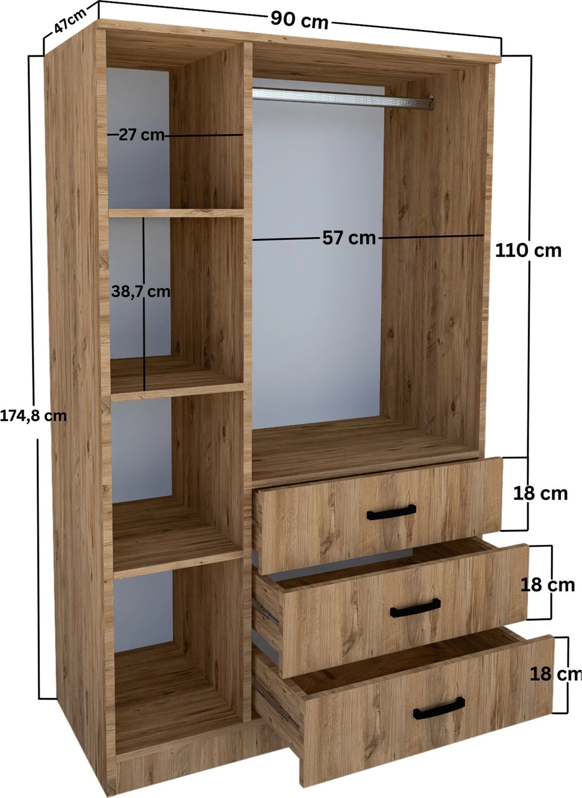 Dollap Hanah Home, ngjyrë Atlantic Pine, Easy 1600-56