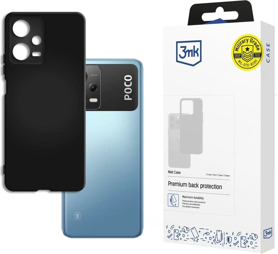 Mbështjellës 3mk Matt Case për Poco X5 5G, i zi