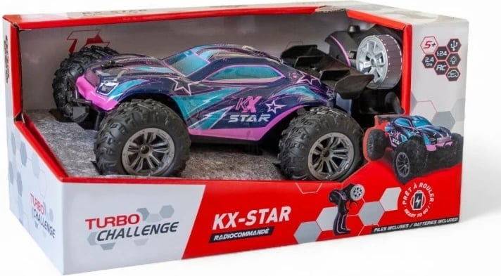 Makina R/C me telekomandë, Alba Moli Turbo Challenge KX-Star 093720, 1:24, 2.4 GHz, shpejtësi 9 km/h, rreze 30 m, bateri e rikarikueshme, Shumëngjyrësh