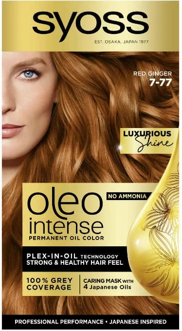 Ngjyrë për flokë Syoss Oleo Intense Permanent 7-77 Bionde e Errët Red Ginger