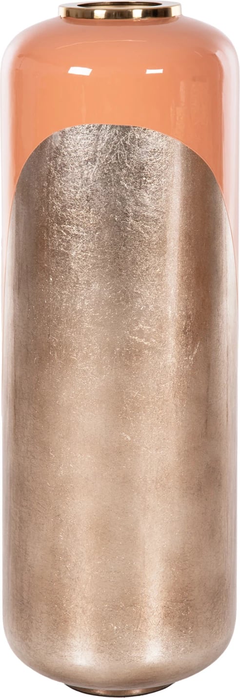 Vazo dekorative për dysheme RAKSASA FH4230.02 metalike, ngjyrë salmon-bronz e lehtë, Φ30x90H cm