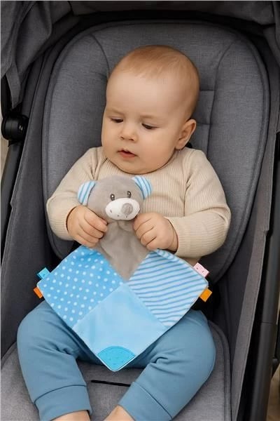 Lodër pelushi arush, Baby Mix, 36x31 cm, 0m+, blu