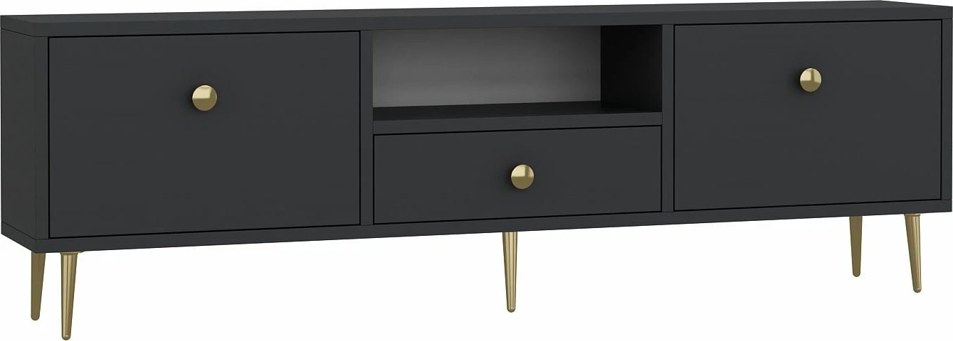 Komodë TV, ngjyrë antracit dhe ari, Skye Decor, 1307-DROP-1