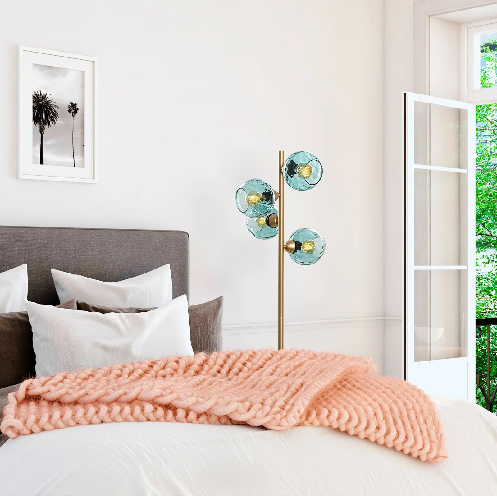 Llambë dyshemeje Opviq, Benek - 15 - 14542, ngjyrë kaltër dhe ari Llambë dyshemeje Opviq, Benek - 15 - 14542, ngjyrë kaltër dhe ari