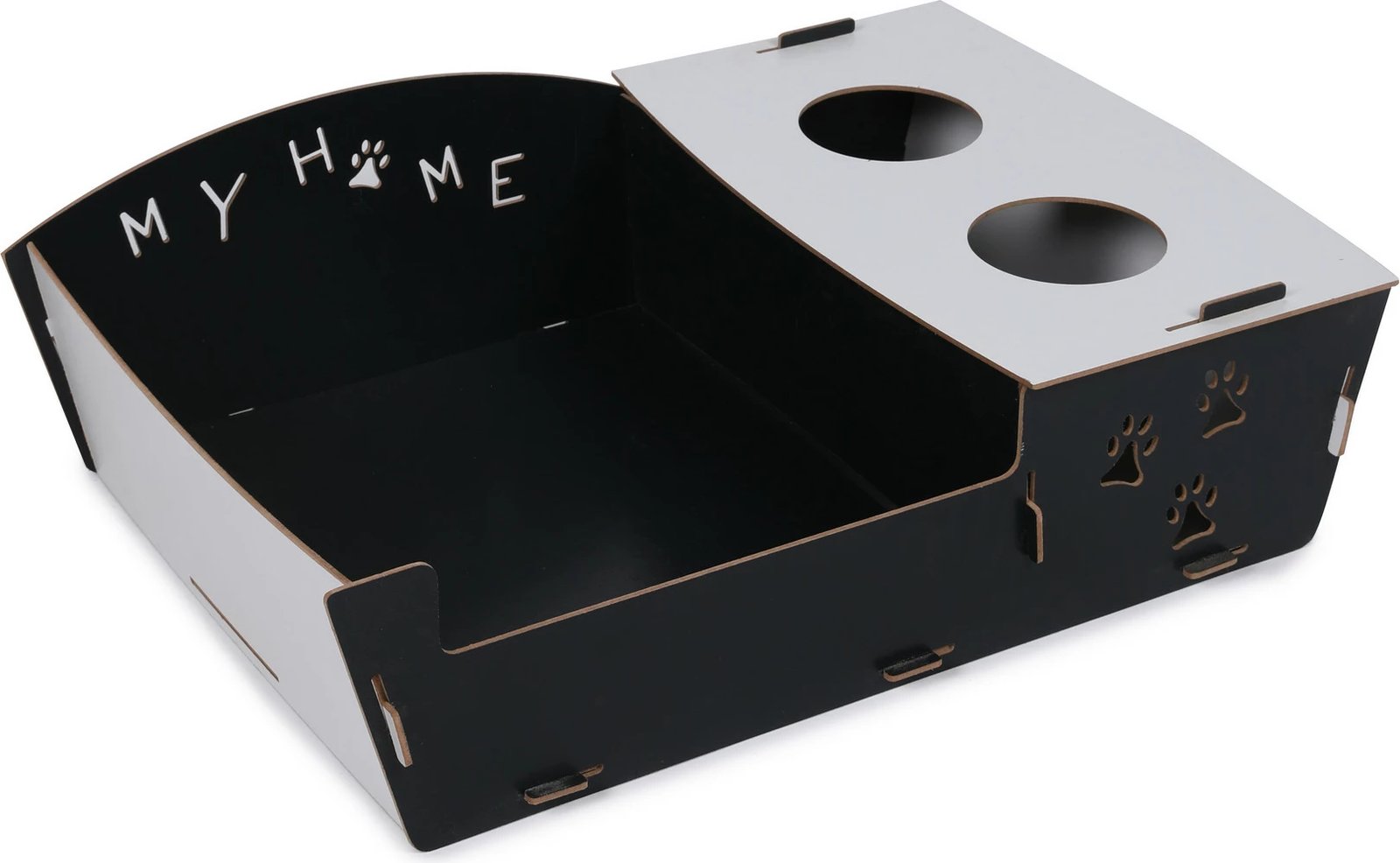 Shtrat për mace Aberto Design, 200, i zi dhe i bardhë, MDF, i çmontueshëm, 60x40x15cm