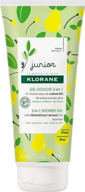 Xhel dushi 2-në-1 për trup dhe flokë Klorane Junior unisex 200ml