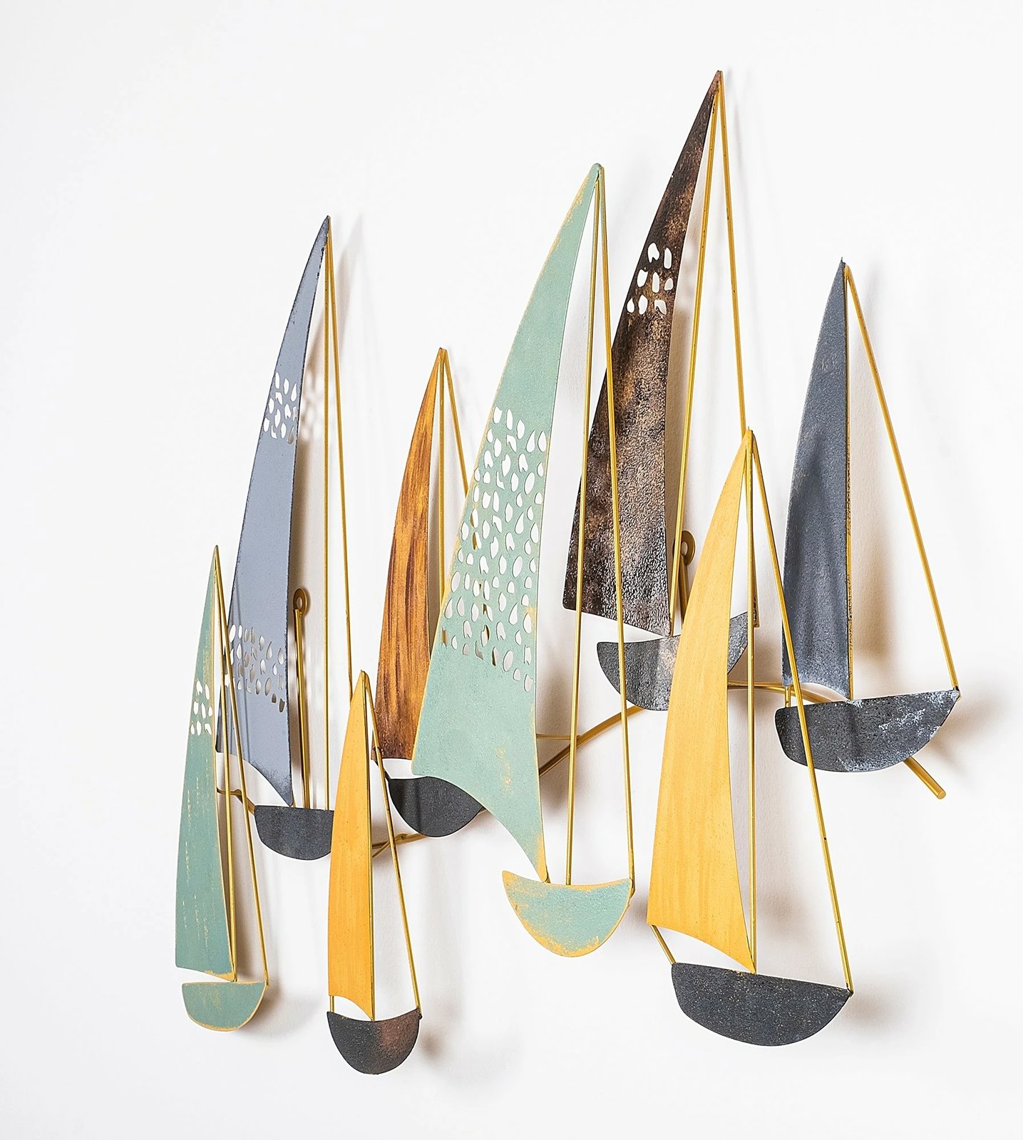 Aksesor dekorativ metalik për mur Wallity, Yavuz, shumëngjyrësh, 111x70x8cm