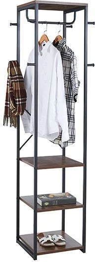 Raft organizues rrobash Nextdeco, H180x40x40cm, Dru dhe Metal, Ngjyrë e zezë