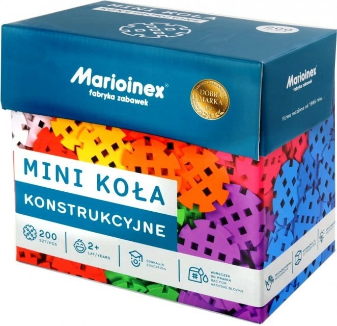 Set blloqe ndërtimi Marioinex Mini Waffle, 200 copë, shumëngjyrëshe