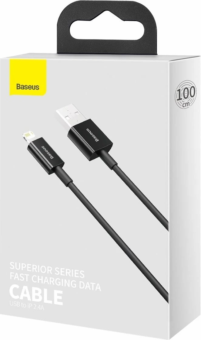 Kabllo USB në Lightning, Baseus, CALYS-A01, 2.4A, 1m, e zezë