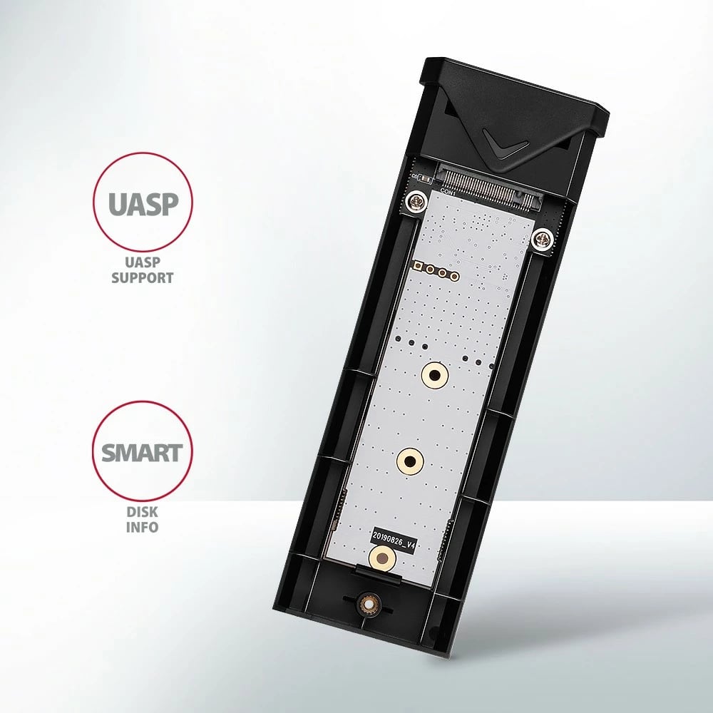 Kasë e jashtme AXAGON EEM2-UB2 për M.2 NVMe SSD, USB-C 3.2 Gen 2, e zezë
