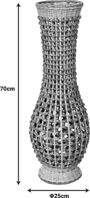 Vazo druri-ratan pe ngjyrë natyrale D25x70cm