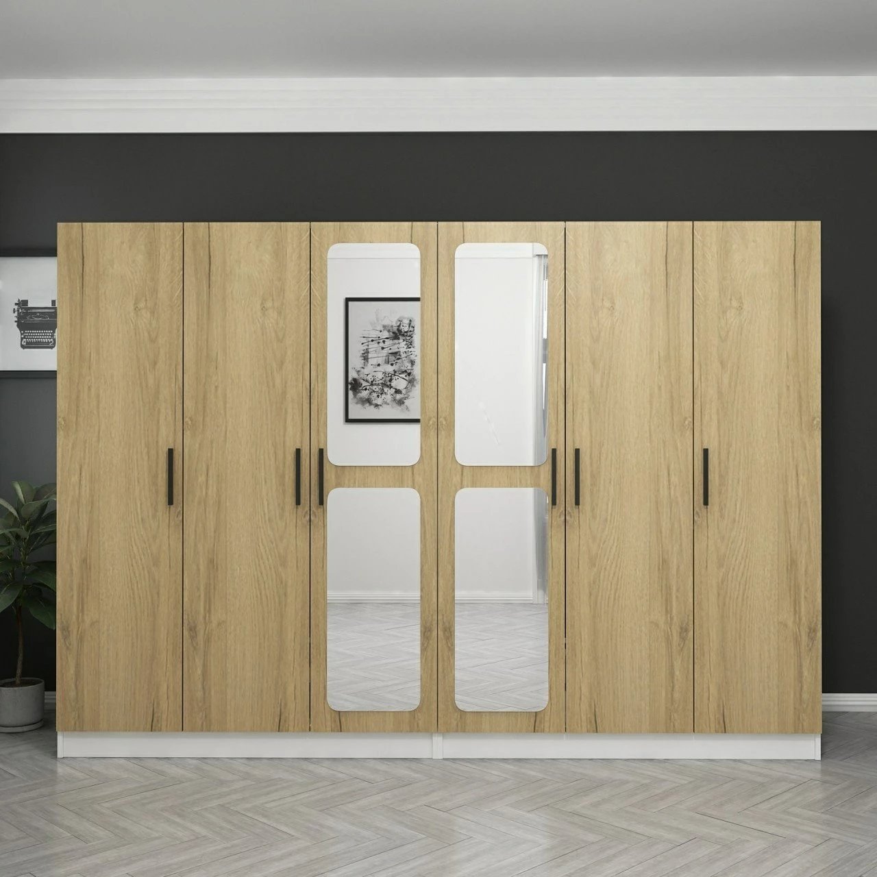 Dollap rrobash Skye Decor, ngjyrë arre, 2717