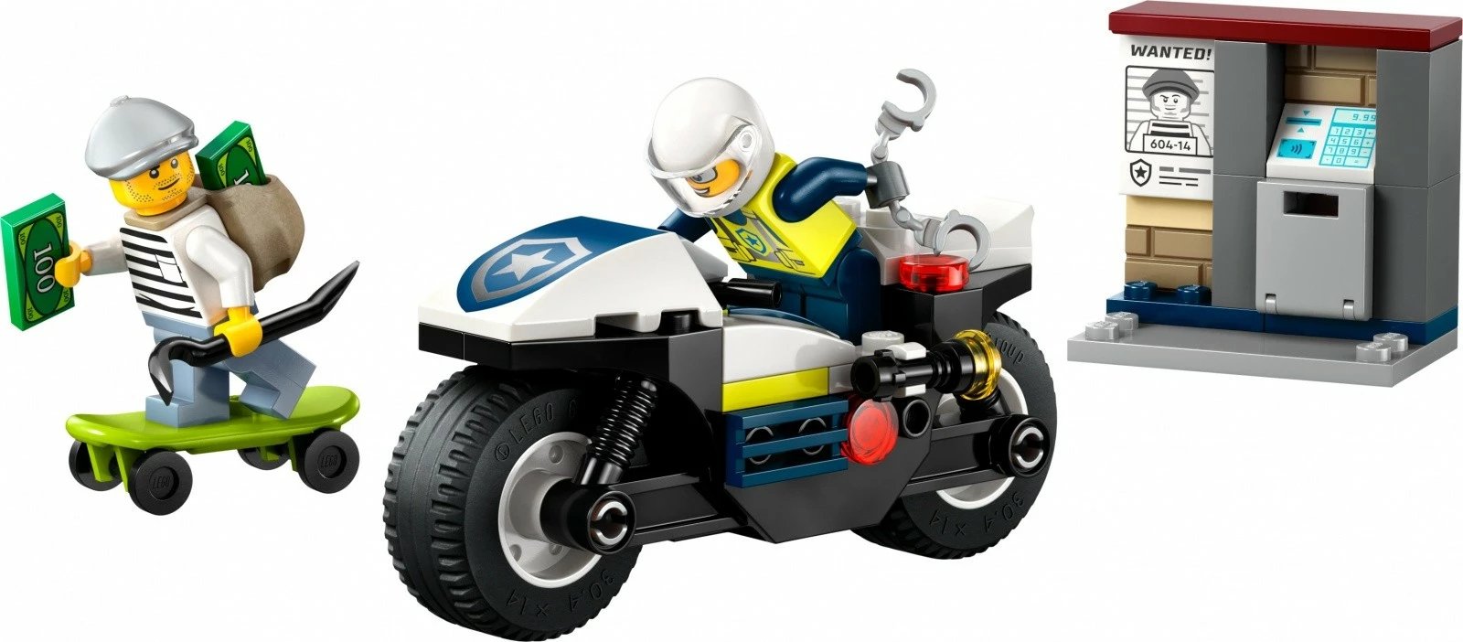 Set LEGO City Police Motorcycle Chase 60455, 65 pjesë, për fëmijë 4+