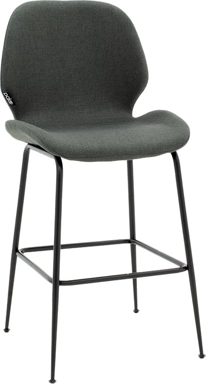 Karrige për bar Impel, këmbë metalike të zeza, material stof ngjyrë gri e errët