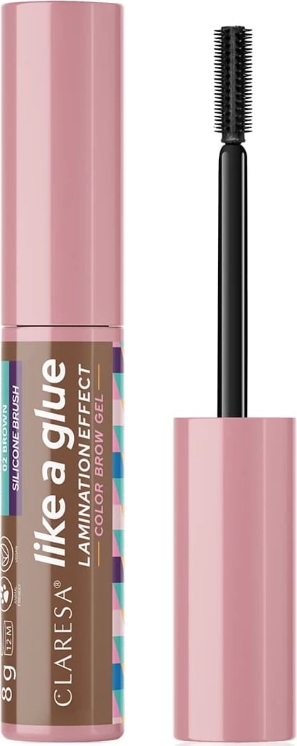 Xhel për vetulla Claresa Like A Glue 02 Brown për femra, 8g