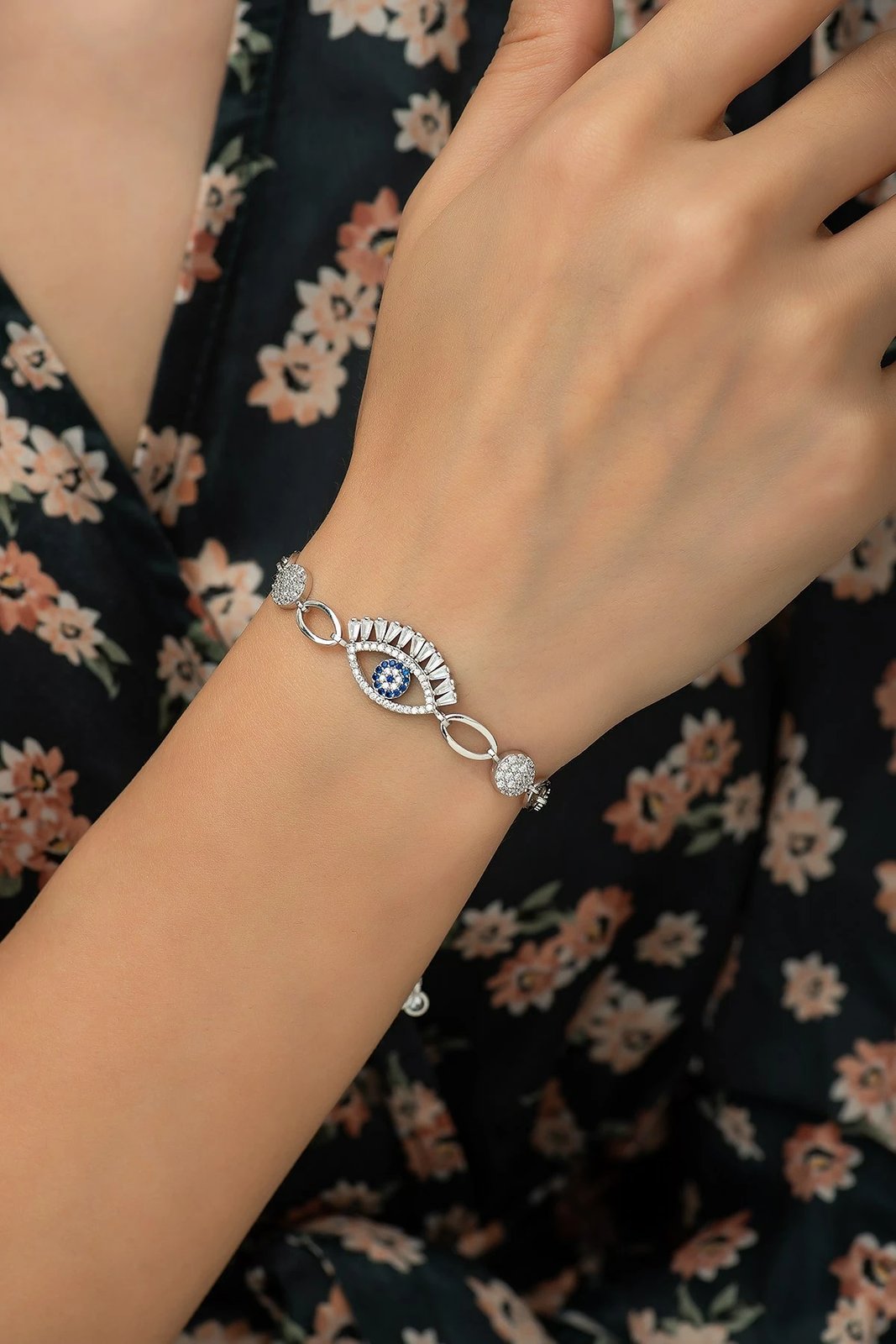 Byzylyk argjendi Jumeon, TRDYL705, ngjyrë argjendi, e bardhë, kaltër e errët