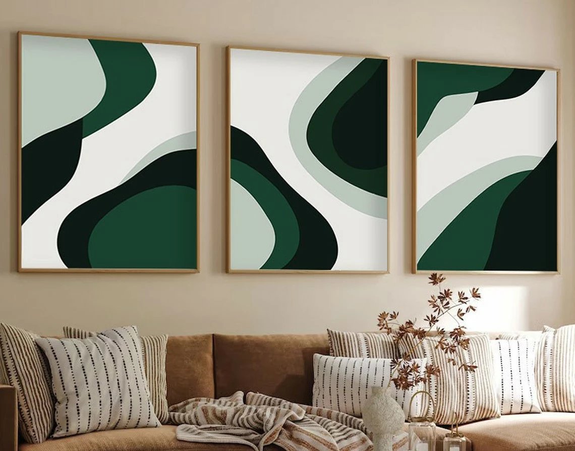 Pikturë dekorative me kornizë MDF (3 copë), Wallity, Huhu204, 50x70