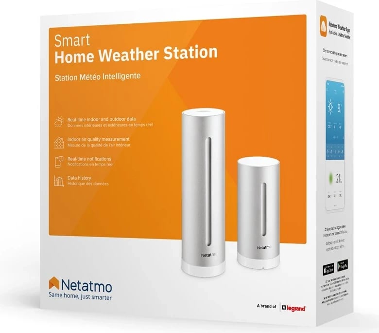 Stacion moti digjital Netatmo NWS01-EC, Alumini, Wi-Fi