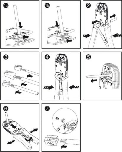 Mjet krimpimi universal Digitus DN-94004 për RJ11, RJ12, RJ45, portokalli