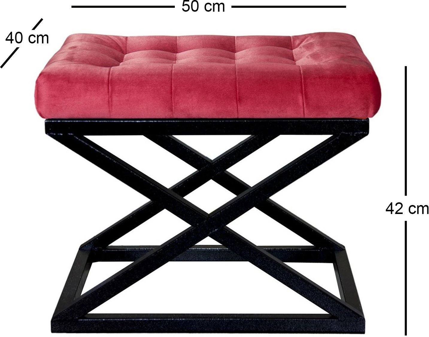 Puf Atelier del Sofa, ngjyrë e zezë dhe e kuqe, Capraz