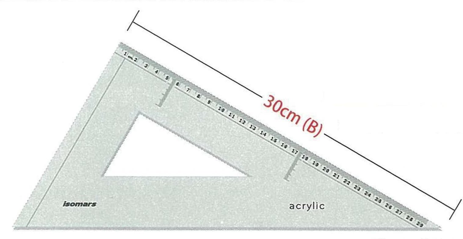 Trekëndësh akrilik Isomars 60 gradë, 30cm