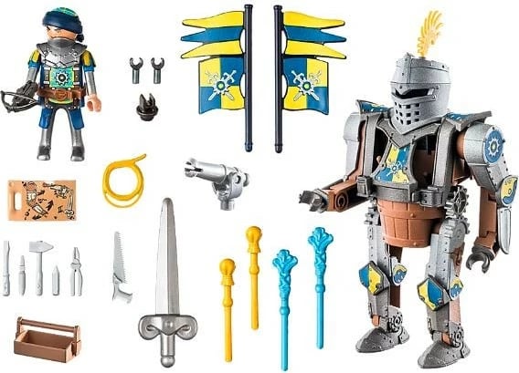 Set lodrash aksion Playmobil Novelmore 71300 me robot luftarak dhe figurina, 58 pjesë