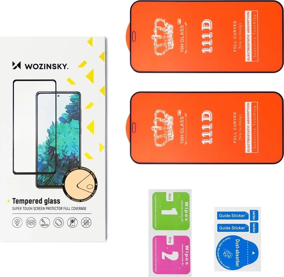 Mbështjellës xhami i temperuar Wozinsky Full Glue për Xiaomi 14T / 14T Pro, 2 copë, kornizë e zezë