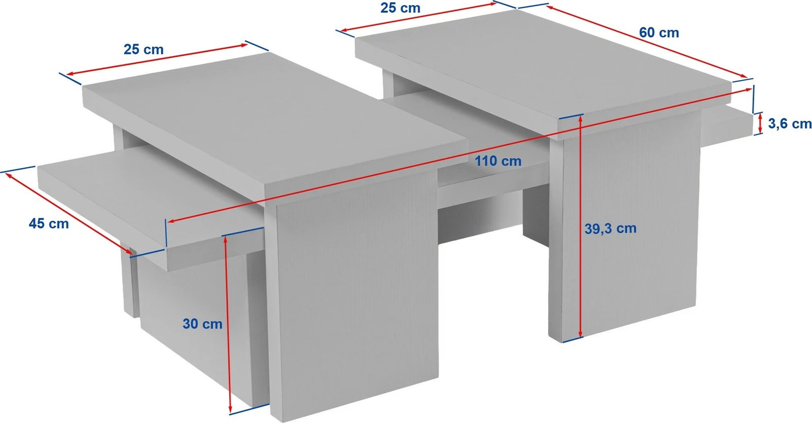 Set tavolinash kafeje Nordure, ngjyrë dru e zezë, Sanctuary