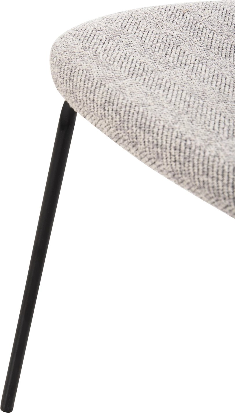 Karrige ngrënieje DORY FH9855.03 kornizë metalike në të zezë, pëlhurë në gri të lehtë 48,5x61x76H cm., set prej 4 copë