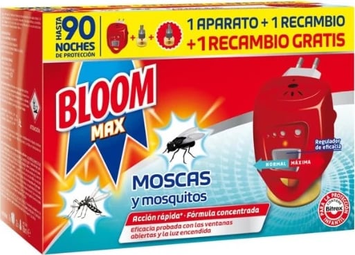 Aparat elektrik kundër mizave dhe mushkonjave Bloom Max, 1 pajisje + 2 mbushje