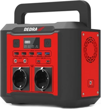 Stacion portativ energjie DEDRA DEZS0300, 20000 mAh, 500 W, Kuq