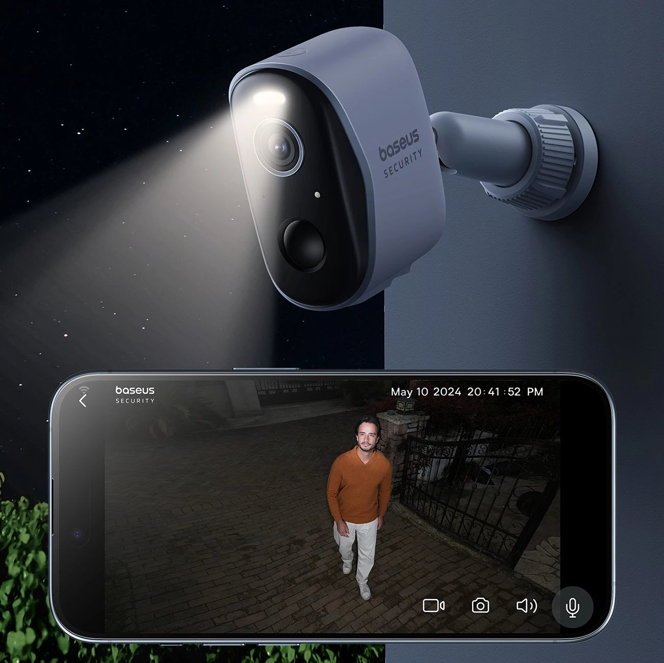 Kamerë sigurie Baseus Security N1 2K S0ST002130, 7800 mAh, IP67, e bardhë