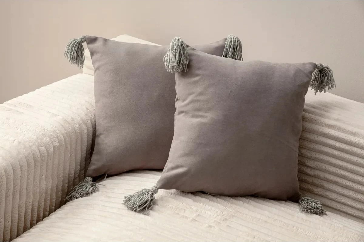 Set mbulesash për jastëk (2 copë), Evila Originals, puskul, ngjyrë gri