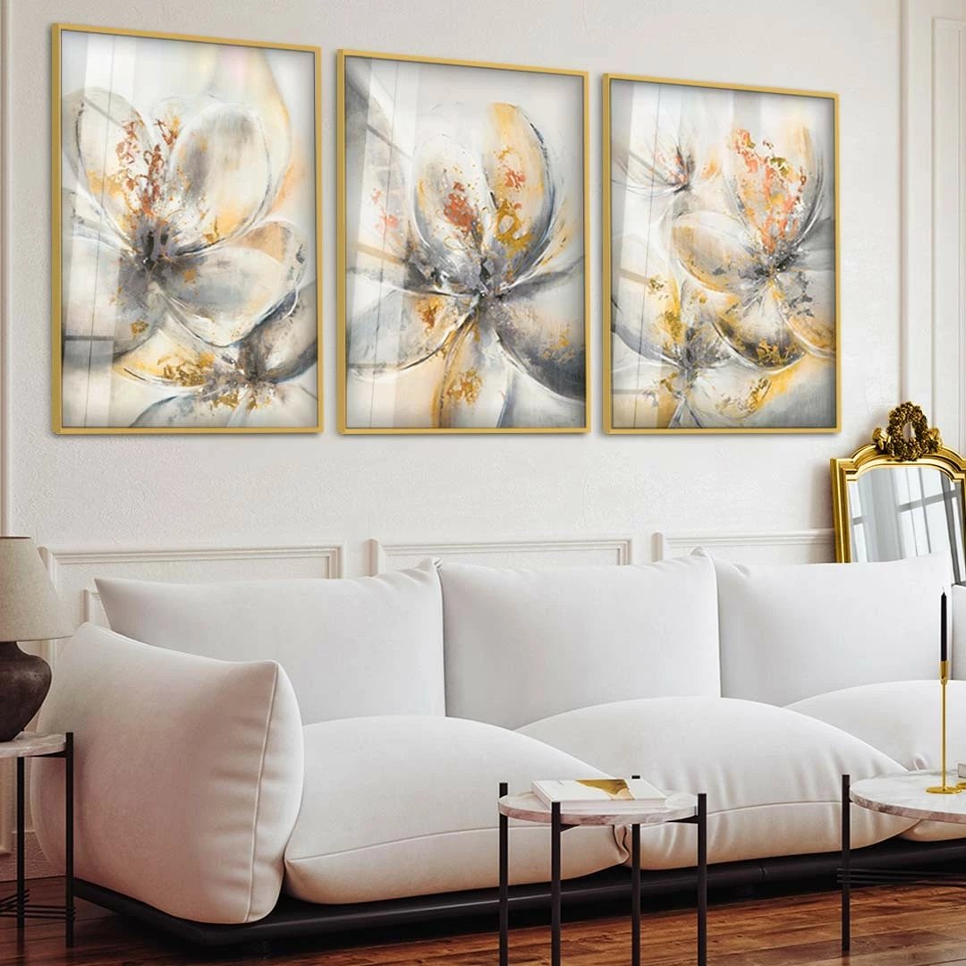 Pikturë dekorative xhami e temperuar, shumëngjyrëshe, Wallity Huhu389, 30x40cm (3 copë)