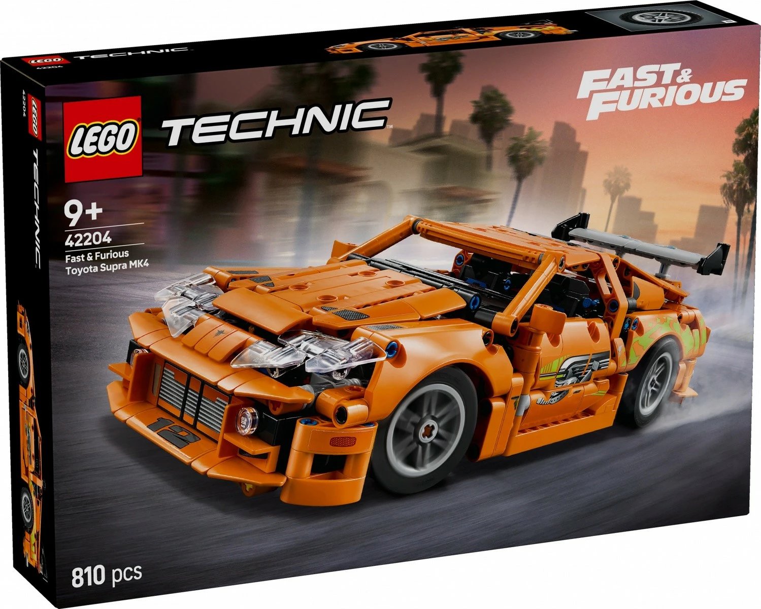 Set ndërtimi LEGO Technic Fast & Furious Toyota Supra MK4, 810 pjesë, Portokalli