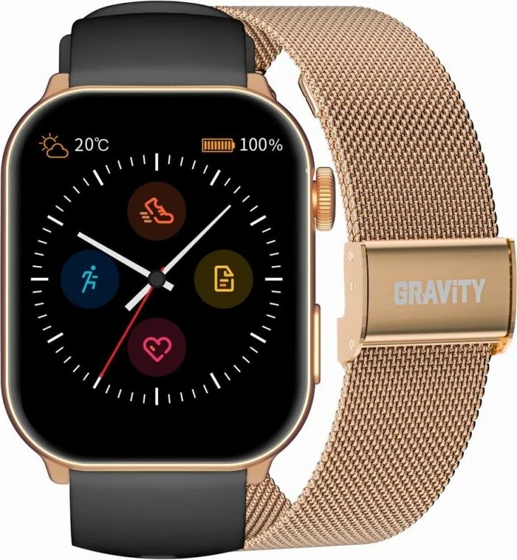 Smartwatch për femra Gravity, rozë e zezë