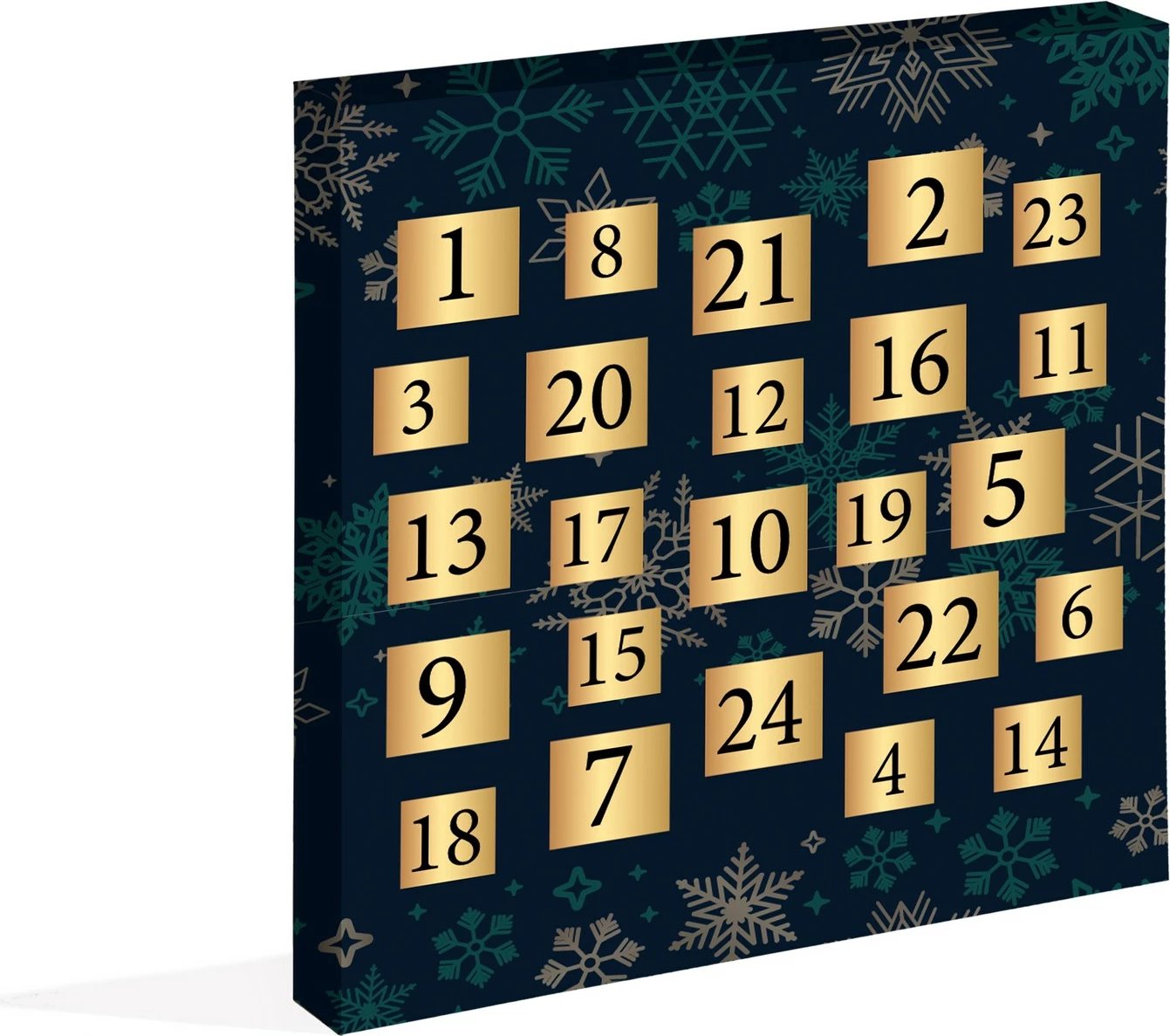 Kalendar advenit Elika Silver, përzierje charms, ngjyrë ari, set