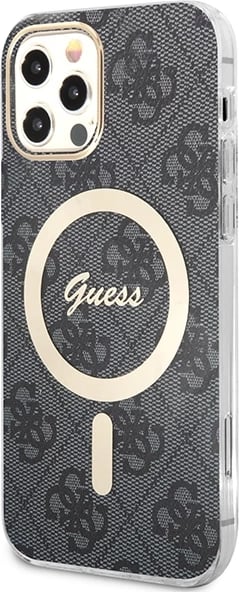 Set mbështjellës Guess GUBPP12MH4EACSK me karikues wireless për iPhone 12/12 Pro, MagSafe, zi