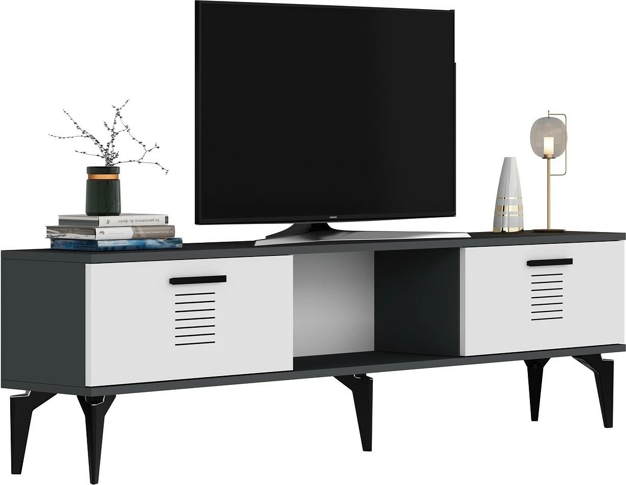 Komodë TV Skye Decor, antracit, e bardhë