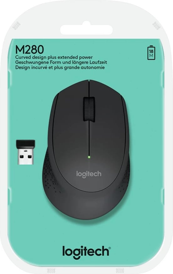 Mouse Logitech M280 - Wireless, 2.4 GHz, black